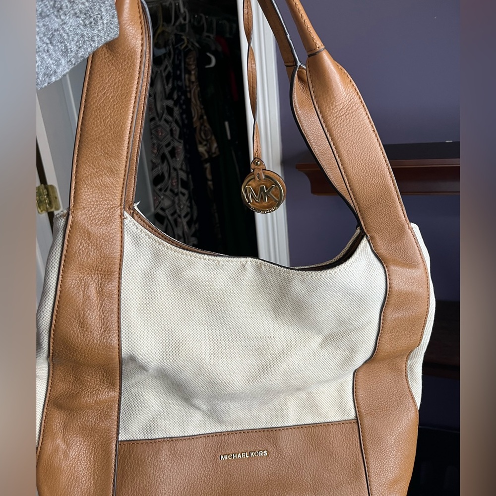 Michael Kors canvas shoulder bag